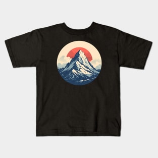 Mountain in Japan Red Sun Kids T-Shirt